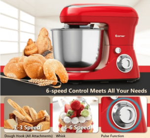 5.3 Qt Stand Kitchen Food Mixer 6 Speed with Dough Hook Beater