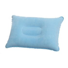 cookwarePortable Fold Inflatable Air Pillow Outdoor Travel Sleeping Camping PVC Neck Stretcher Backrest Plane Comfortable Pillow (Color: G911F-light blue, size: 43X27cm)